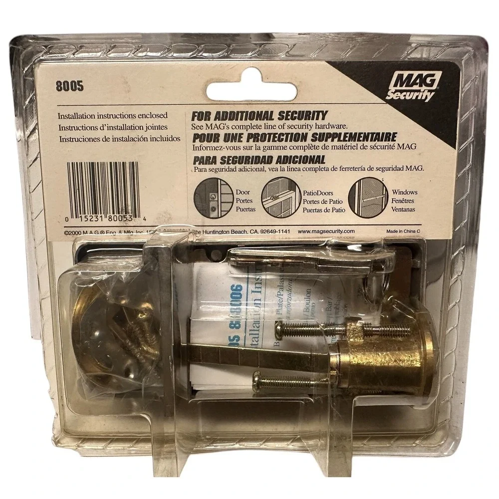 New Old Stock Rim Deadlock‎ Single Cylinder #8005 MAG Security Lock as  pictured